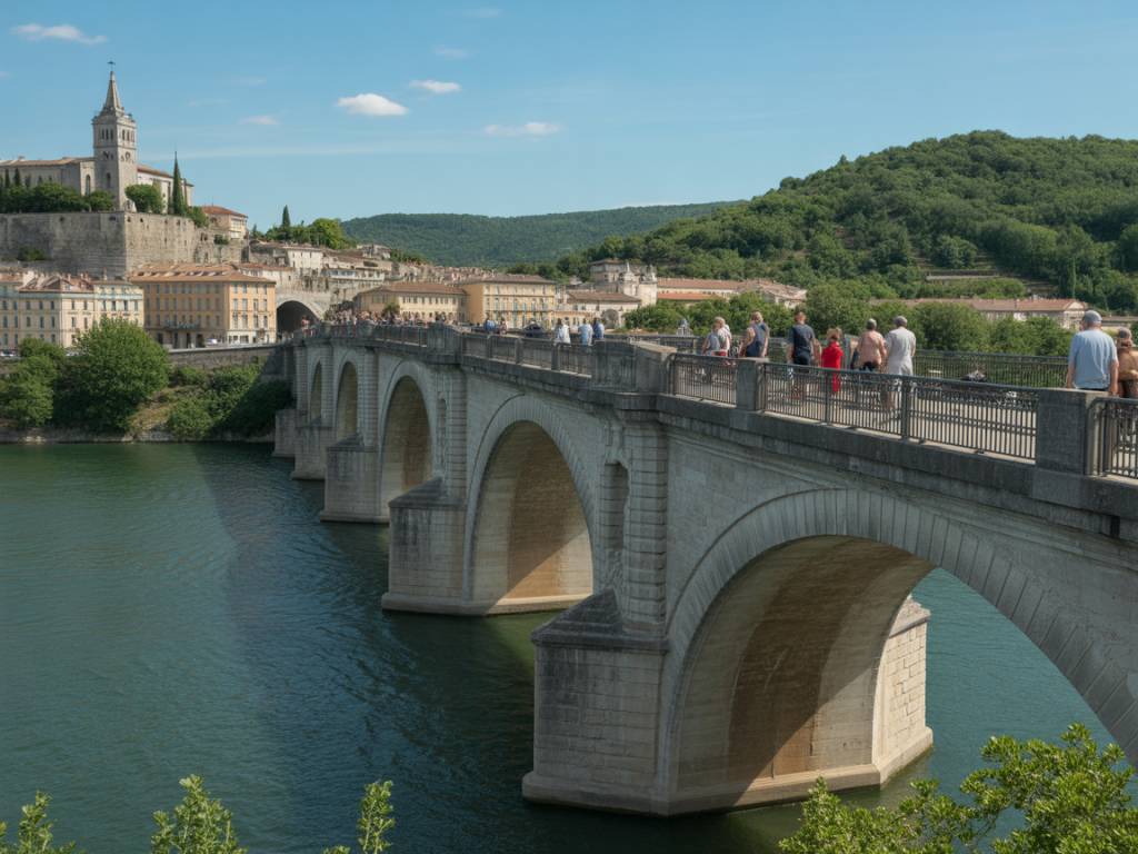 Le pont de Saint-Martin-d'Ardèche, passage historique entre deux départements